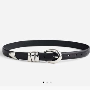 Madewell Triple Metal Keeper Belt - Black/Silver